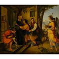 thumbnail image 2 of Moritz Daniel Oppenheim 17x15 Gold Ornate Wood Frame and Double Matted Museum Art Print Titled - The Return of Tobias (1823), 2 of 4