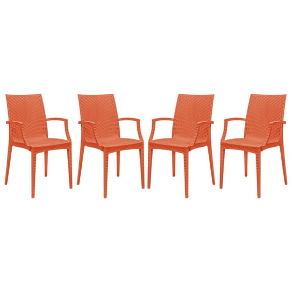 Modern Patio Dining Chairs - Set of 4 - Indoor Outdoor Accent Seating