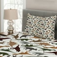 thumbnail image 2 of Ambesonne Jurassic Quilted Coverlet 2 Pcs, Wild Enormous Museum, Twin Size, Dark Orange Burgundy, 2 of 3