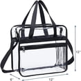 thumbnail image 4 of PEACNNG Unisex Nylon Solid Print Zipper Clear Tote Stadium Approved Handbag  Clear, 4 of 5