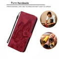 thumbnail image 4 of Women's Butterfly Pattern Wallet Case for Samsung Galaxy S24, TPU Leather Magnetic Buckle with Card Holder Shockproof Protective Phone Cover for Samsung Galaxy S24, Red, 4 of 6