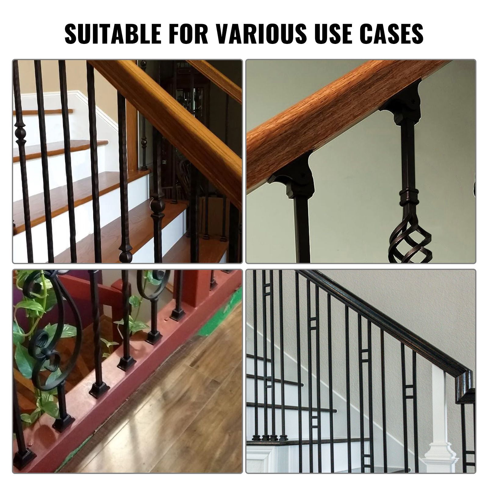 Railing Shoe 50-Pack for 1/2" Square Railings, 0-90° Adjustable Angle, 12-Gauge Aluminum Alloy, Corrosion-Resistant, for Stair Railing Installation