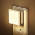 thumbnail image 2 of Paquete de 2 luces nocturnas enchufables a la pared, luz nocturna enchufable con sensor de luz del atardecer al amanecer, blanco suave de 3000 K, 0.3 W, luz nocturna LED para baño, adulto, 2 of 8