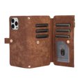 thumbnail image 5 of iPhone 13 Pro Max Case,Dteck Magnetic Leather Card Pocket Zipper Wallet Case Kickstand Shockproof Rubber Cover with Shoulder/Hand Strap For iPhone 13 Pro Max,Brown, 5 of 5