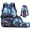 Astronaut Rocket, variant on Black Dog Bookbag with Lunch Box, 4Pcs Boys School Bag Set with Pencil Case & Water Bottle Sleeve for Elementary Primary Middle School Kids Back to School Supplies Gifts