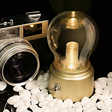 

Gnmfd Retro Bulb Light LED Night Lights USB Charge Bright Night Light Soft White Small Nightlight Touched On/Off for Kid Room Bedroom Bathroom Gold