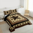 thumbnail image 3 of Homewish Wheat Texas Stars Queen Comforter Set, Hippie Western Fashion Bedding Sets, Rustic Farmhouse Reversible Bedding Comforter Set, Microfiber Bedroom Decor, 3pcs, 3 of 8