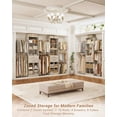 thumbnail image 2 of Homieasy Adjustable Small Closet System, 3.2-6.8FT Expandable Closet Organizer with 2 Wooden Drawers & 5 Heavy-Duty Hanging Rods, White Oak, 2 of 7