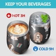 thumbnail image 4 of 12oz Stemless Wine Tumblers Basset Hounds with Bones and Presents Vacuum Insulated Stainless Steel Travel Tumbler Cups Mug with Lid and Straw for Champaign,Cocktail,Beer with Cleaning Brush, 4 of 5