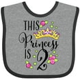 thumbnail image 3 of Inktastic This Princess is Two Second Birthday Girls Baby Bib, 3 of 4