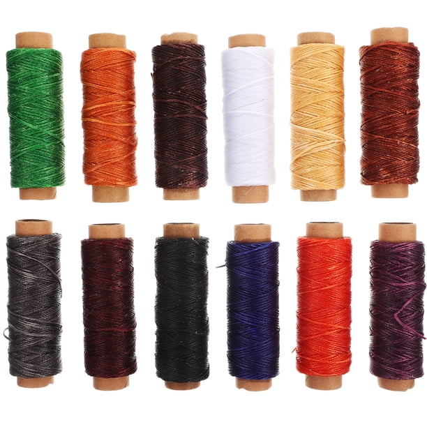 GOOHOCHY 12 rollos de hilo encerado para coser, ideal para el hogar, para manualidades de cuero.