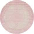 thumbnail image 1 of Unique Loom Bromley Traditional Border Rug 8' x 8' Round Pink/Ivory, 1 of 18