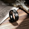 thumbnail image 5 of King Will Mens Tungsten Wedding Bands Meteorite Inlay 8mm Black High Polished Engagement Ring for Couples Promise Ring for Women Comfort Fit Size 8, 5 of 7