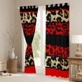 thumbnail image 3 of Homewish Red Brown Black Black Out Curtains,Leopard Print Curtains Pack of 2 (42x63 Each),Safari Animal Cheetah Bedroom Curtains For Girl Boy,Microfiber Bedroom Decor, 3 of 6
