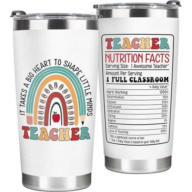 Back To School Teacher Gifts - Teacher Gifts First Day of School - Teacher Gifts for Women, Teacher Appreciation Gifts for Women - Gift for Teachers - Best Teacher Gifts Ideas, Teacher Tumbler 20 oz