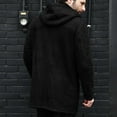 thumbnail image 6 of Yiliang Men's Suede Thick Insulation Jacker Hooded Casual Jacket Coat,Black,3XL, 6 of 6