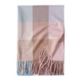 thumbnail image 2 of Otqutp Ladies Fashion Casual Wrap Women's Autumn and Winter Neck Scarves Colorful Plaid Shawl Thickening Warm Fringe Scarf for Outdoor Cold Weather(E,One Size), 2 of 8
