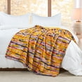 thumbnail image 6 of Home Soft Things Multi Jacquard Faux Fur Throw - Orange - 50x60'', 6 of 13