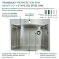 thumbnail image 5 of Transolid Kwsst272210-4 27" Drop In Single Basin Stainless Steel Kitchen Sink - Stainless, 5 of 14