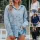 thumbnail image 3 of Camisa de blusa de gasa de manga larga con botones florales transparentes para mujer Eccomum Negro/Grande, 3 of 7