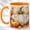Orange, variant on White Pumpkin Floral Coffee Mug, Fall Harvest Mug, Ceramic 11 oz