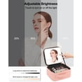 thumbnail image 5 of Makeup Bag with LED Mirror, Cute Cosmetic Bags Birthday Gifts for Girls Women, Makeup Train Case Artists Organizer Large Make Up Bags with Light Up Mirror 3 Color Lights-Pink, 5 of 10