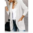 thumbnail image 3 of Womens Cardigan Sweater Coat Long Sleeve Open Front Knitted Outwear with Pockets, 3 of 6