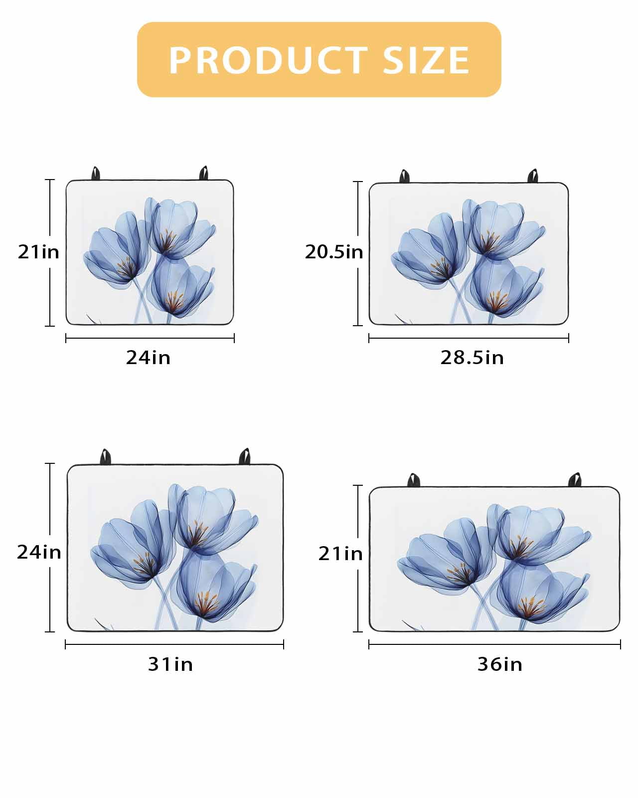 nqOlkjepod Large Induction Cooktop Protector Mat 36"x21", Light Blue Tulip Stove Top Covers for Electric Stove, Elegant Modern Rustic Botanical Floral Stove Burner Cover Mats, Glass Top Stove Cover