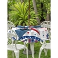 thumbnail image 2 of Outdoor Tablecloth with Umbrella Hole and Zipper, Independence Day Round Table Cloth 54 Inch Waterproof Tablecloth, Red Blue Patriotic Star Stripes Plaid Picnic Table Cover for Patio Camping, 2 of 7