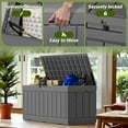 thumbnail image 6 of XPOPR 80 Gallon Deck Box, Waterproof Resin Outdoor Storage Box for Outside and Patio, Outdoor Storage Bench Lockable for Patio Furniture, Garden Tools and Pool Supplies (Grey, 80 Gallon), 6 of 8