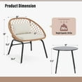 thumbnail image 6 of LAUSAINT HOME 3 Pieces Patio Bistro Set, Outdoor Conversation Furniture with 2 Chairs and 1 Coffee Table, Diamond Weave Design, 6 of 9