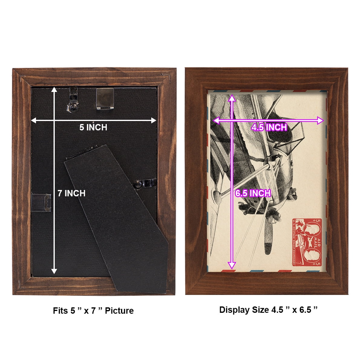 Vintage Airmail I -Framed Print w/glass-Chestnut