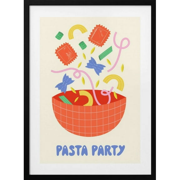 Pasta Party Framed Art Modern Wall Decor