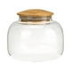 thumbnail image 1 of EeaseMX Tarro de caramelos con tapa de bambú de 550 ml, recipiente de vidrio transparente de borosilicato para granos alimenticios., 1 of 7
