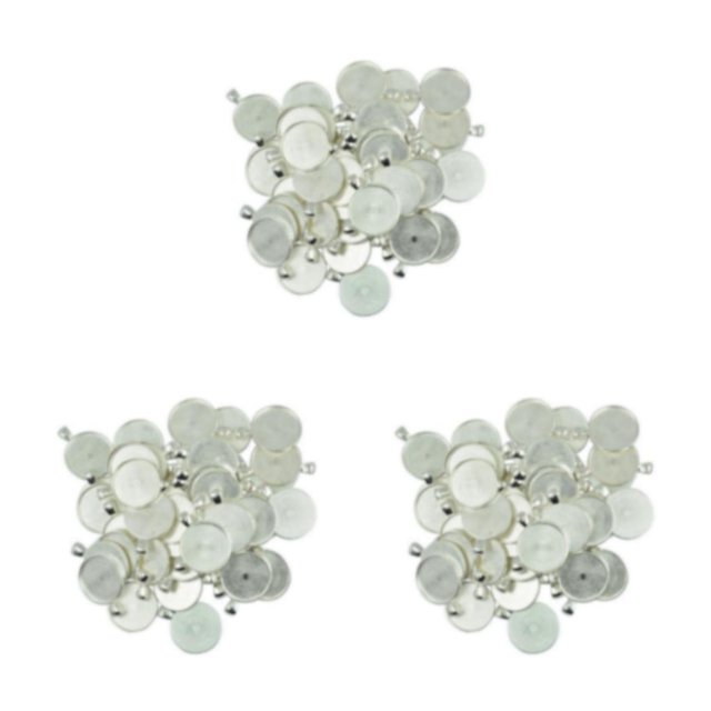 maskred 50 Pcs Plateau Rond Vierge Pendentif Collier Base DIY Cabochon Argent Blanc 29x22mm 3Set