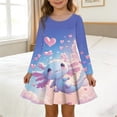 thumbnail image 2 of Vividxx Girls Dresses Cute Print Long Sleeve Dress Playful Com Fortable Soft Elegant Fall Dresses for Toddler Kids Daily Wear 4-5 Years, 2 of 4