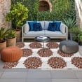 thumbnail image 2 of Brown Dahlia Outdoor Rug for Patio/Deck/Porch, Non-Slip Large Area Rug 3 x 5 Ft, Vintage Abstract Grey Flowers Floral Indoor Outdoor Rugs Washable Area Rugs, Reversible Camping Rug Carpet Runner, 2 of 8