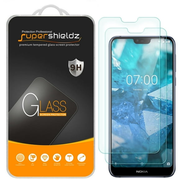 [2-Pack] Supershieldz for Nokia 7.1 Tempered Glass Screen Protector, Anti-Scratch, Anti-Fingerprint, Bubble Free