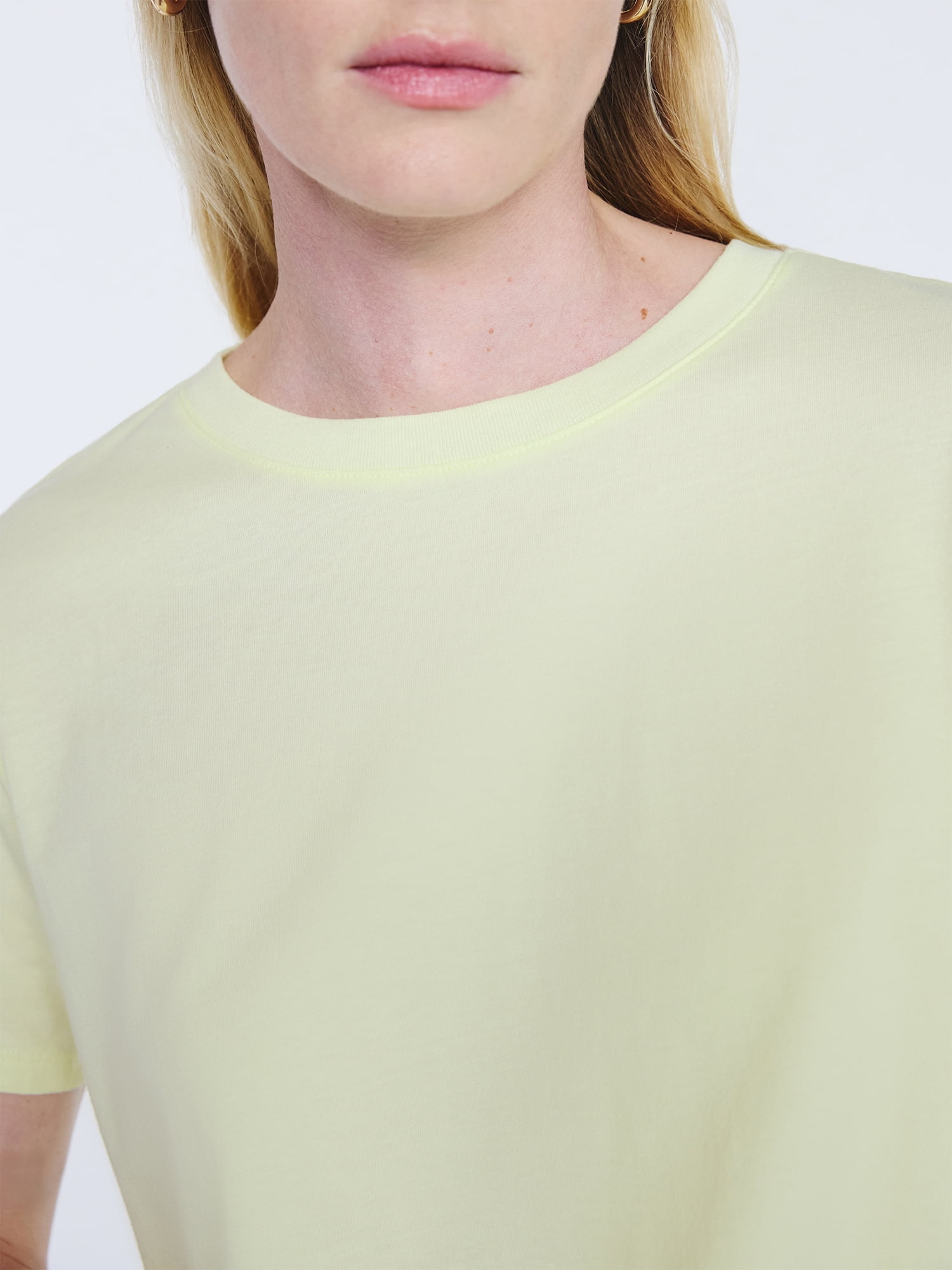 Free Assembly Women's and Women's Plus Cotton Cropped Boxy Tee with Short Sleeves, Sizes XS-4X