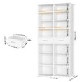 thumbnail image 3 of Homfa 7-Tier Bookcase with 2 Drawers, 72.8" H Double Wide Bookcase with 4 Adjustable Shelves for Study Office Living Room, White, 3 of 7