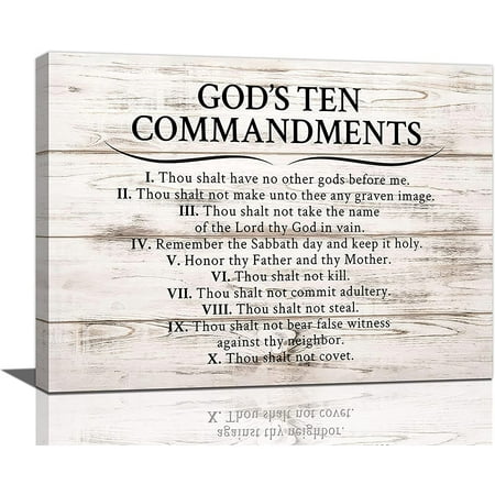 Ten Commandments Wall Decor 10 Commandments Wall Art Christian Scriptures Canvas Prints Bible Verse Pictures Painting Modern Artwork Home Decoration for Living Room Bedroom Bathroom