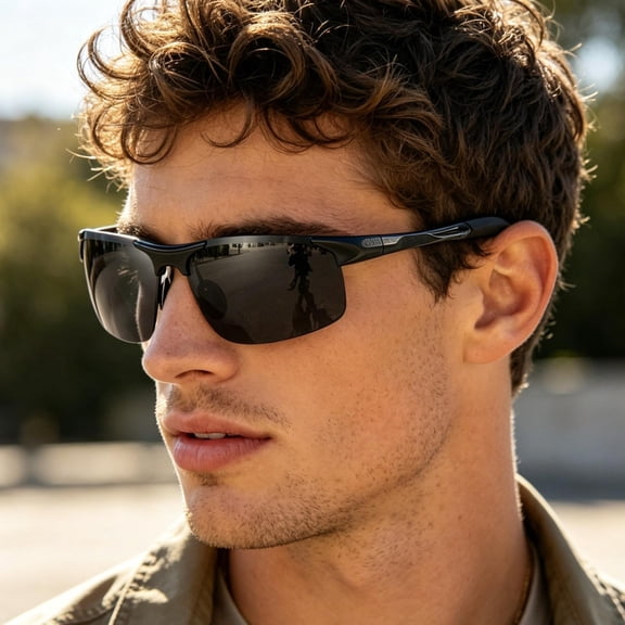 YANDE - Photochromic Sunglasses with Anti-glare Polarized Lens, Smart Polarized Sunglasses for Outdoor Activities UV Protection (A)