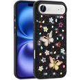 thumbnail image 2 of For iPhone 17 Air Butterfly Ornaments Diamond Bling Glitter Hybrid Case - Black, 2 of 3