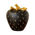 thumbnail image 2 of deevoka Strawberry Fruit Figurine Decor Gift Sculpture for Office Kitchen Photo Prop Black Gold, 2 of 9