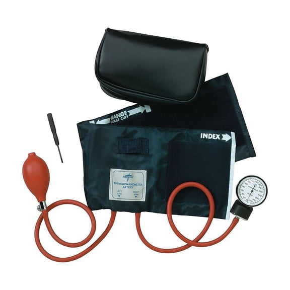 Medline Neoprene Handheld Aneroid Sphygmomanometers Black Adult MDS9380LF