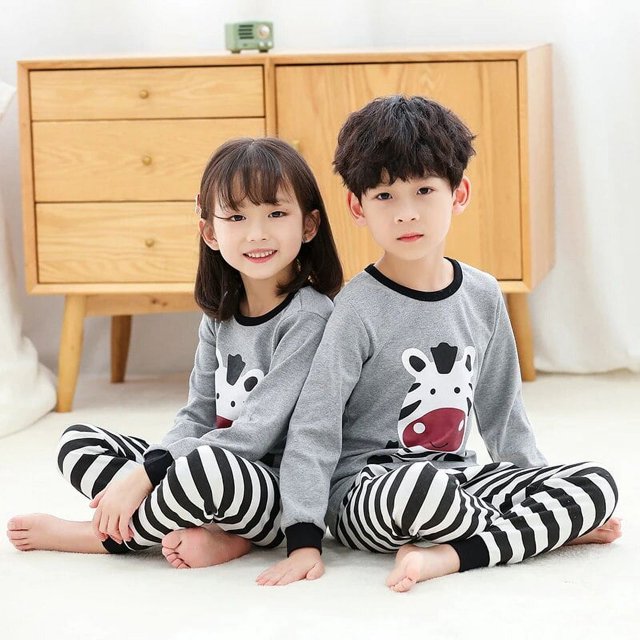 Conjuntos de pijamas de algodón de manga larga para niños, ropa de dormir de Navidad para adolescentes, conjuntos de ropa para niños, primavera y otoño, 2022