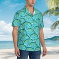 thumbnail image 5 of Haiem Beautiful Seashells Printed Hawaiian Shirt for Men - Men’s Casual Beach Summer Shirts - Stretch Fabric with Modern Fit-Large, 5 of 9