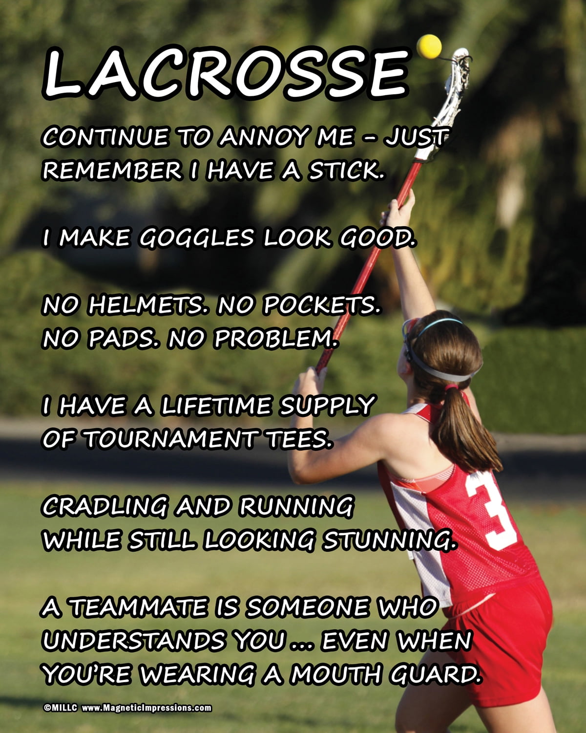 Unframed Lacrosse Girl on Field 8\, image size:1200x1500