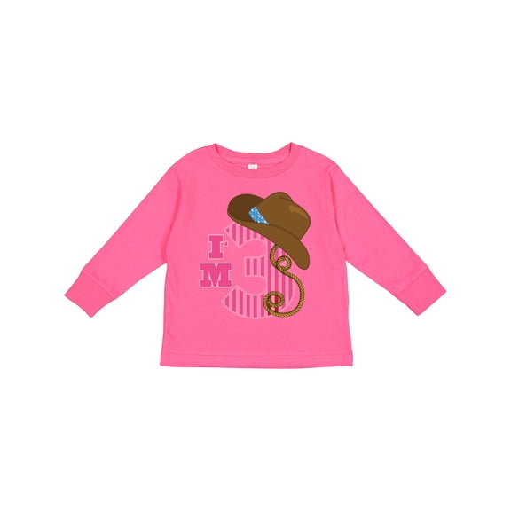Inktastic 3rd Birthday 3 Year Old Cowgirl Girls Long Sleeve Toddler T-Shirt