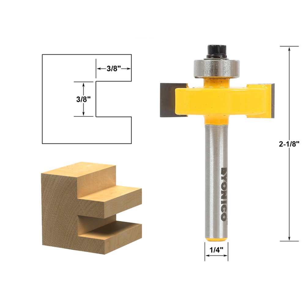 3/8" Slot Slotting & Rabbeting Router Bit 1/4" Shank Yonico 14186q